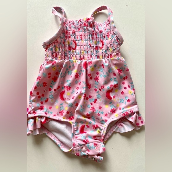 Carter’s Baby Girl Lot Of 2 Floral One Piece Swim Bundle Lined Bathing Suits 3M - Picture 6 of 6